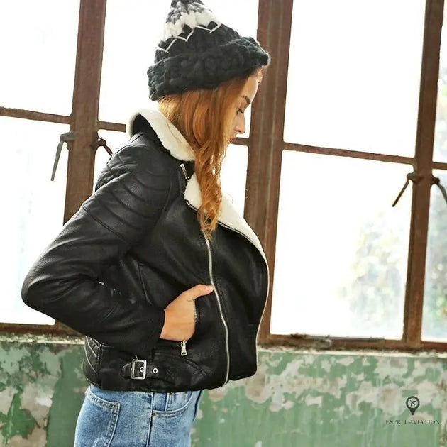 Blouson Aviateur Femme Cuir noir Esprit-Aviation – Esprit-Aviation