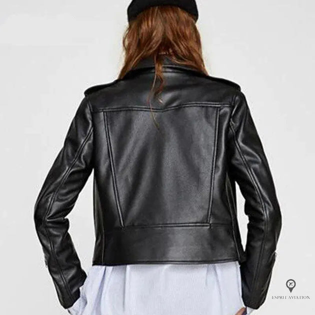 Blouson Aviateur Femme Simili Cuir Noir Esprit-Aviation – Esprit