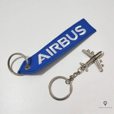 Porte Clés Avion Airbus Bleu Esprit-Aviation 