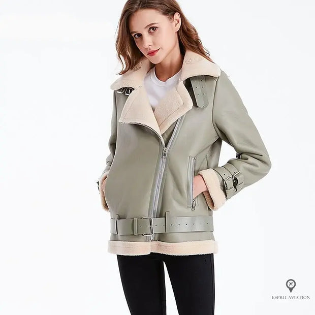 Blouson Aviateur Femme Bombardier Long | Esprit-Aviation