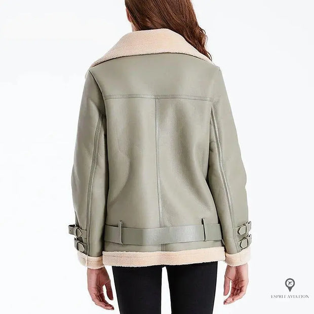 Blouson Aviateur Femme Bombardier Long | Esprit-Aviation