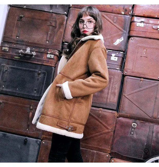 Blouson Aviateur Femme Camel et Blanc | Esprit-Aviation