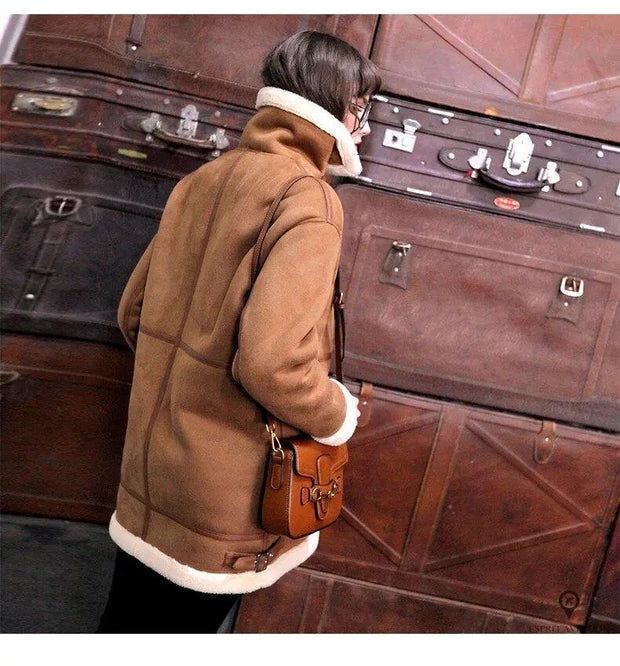 Blouson Aviateur Femme Camel et Blanc | Esprit-Aviation