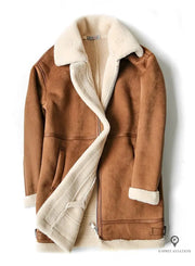 Blouson Aviateur Femme Camel et Blanc | Esprit-Aviation