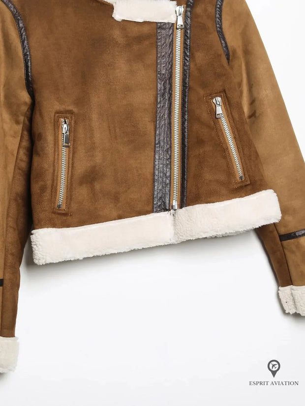 Blouson Aviateur Femme Court Moutonné | Esprit-Aviation