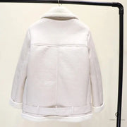 Blouson Aviateur Femme Daim Blanc | Esprit-Aviation