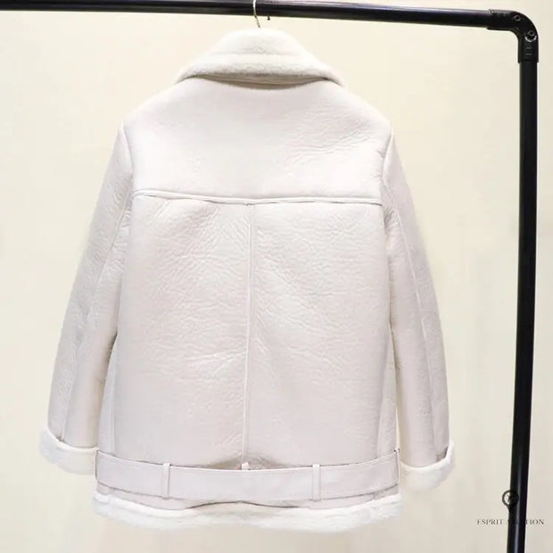 Blouson Aviateur Femme Daim Blanc | Esprit-Aviation
