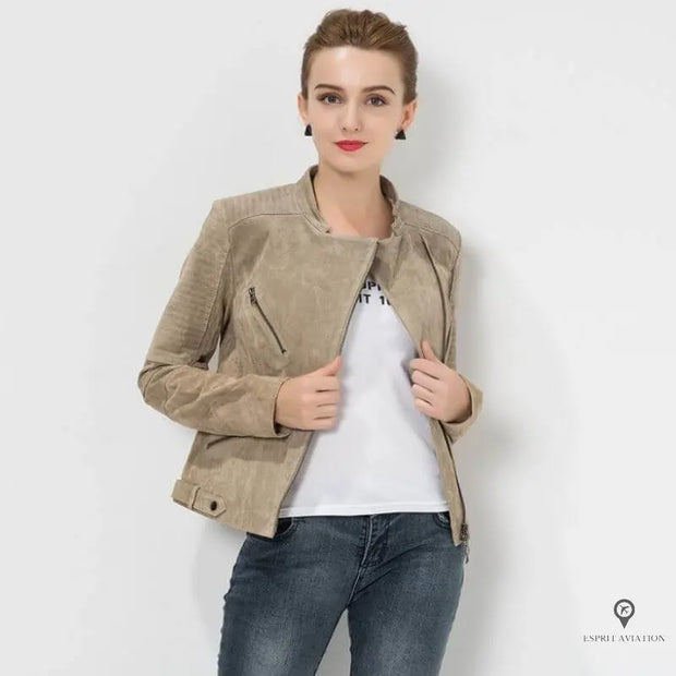 Blouson Aviateur Femme Gris Clair | Esprit-Aviation