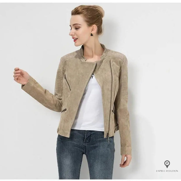 Blouson Aviateur Femme Gris Clair | Esprit-Aviation
