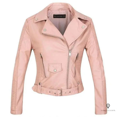 Blouson Aviateur Femme Simili Cuir Rose | Esprit-Aviation
