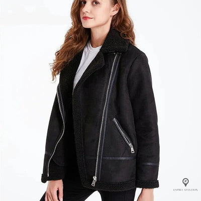 Blouson Bombardier Femme Noir | Esprit-Aviation