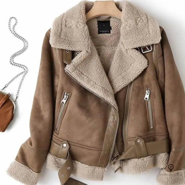 Aviateur Manteau Femme Peau Blouson Aviateur Femme Avec Fourrure