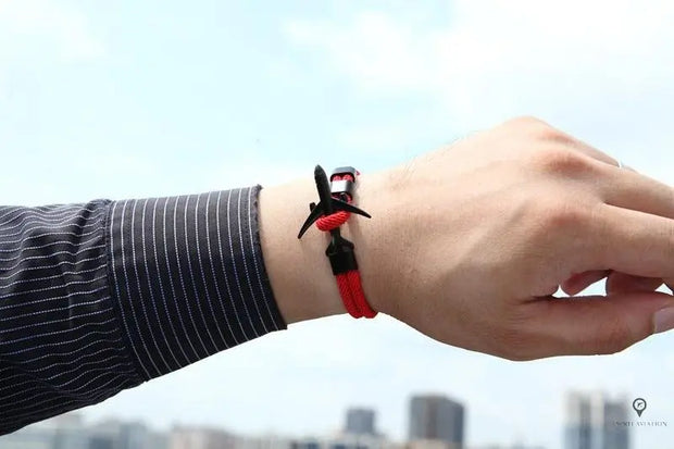 Bracelet Aviateur Avion Rouge Esprit-Aviation 