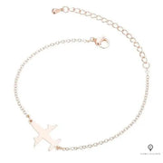 Bracelet Avion Acier Inoxydable Rose Doré Esprit-Aviation 