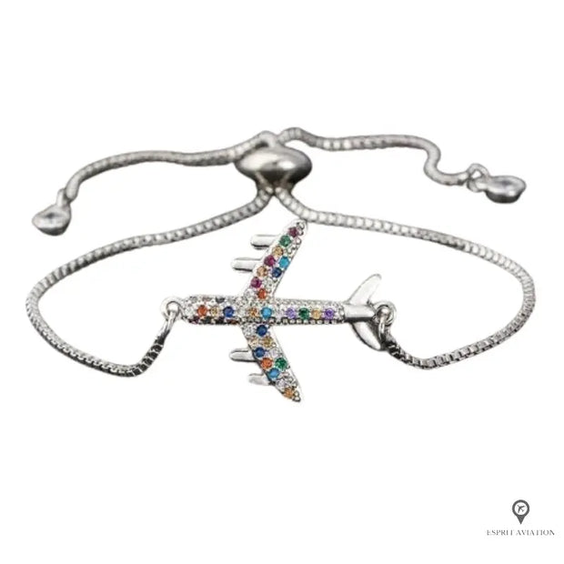 Bracelet Avion Argenté Esprit-Aviation 
