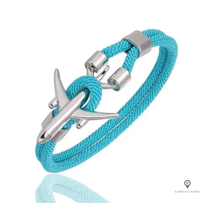 Bracelet Avion Bleu Clair Esprit-Aviation 