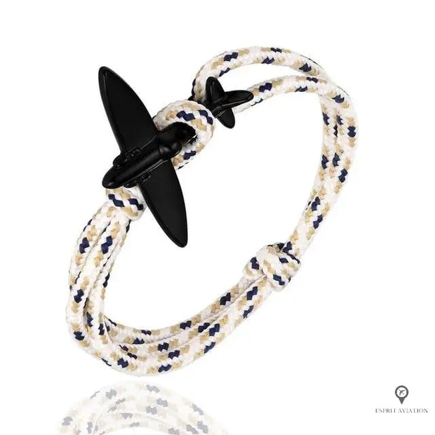 Bracelet Avion Corde Blanc Esprit-Aviation 