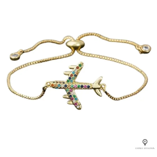 Bracelet Avion Doré Esprit-Aviation 