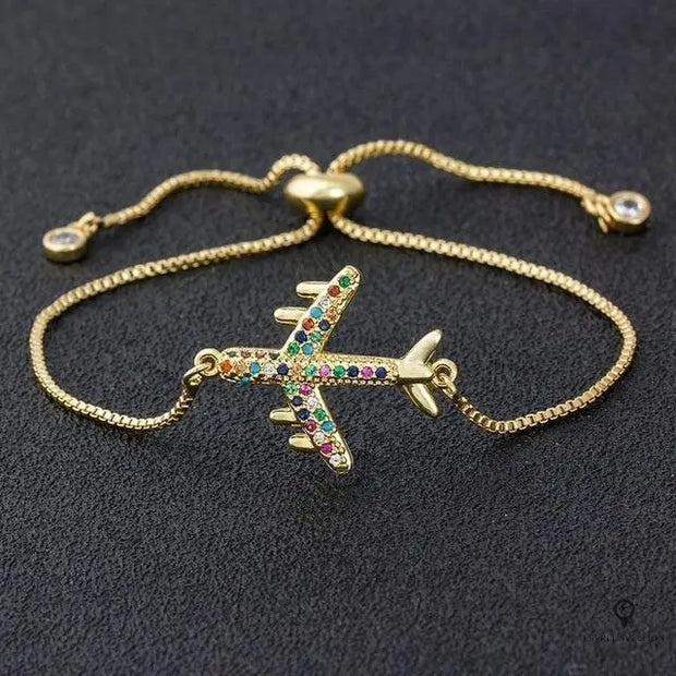 Bracelet Avion Doré Esprit-Aviation 