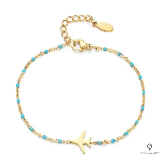 Bracelet Avion Femme Bleu Esprit-Aviation 