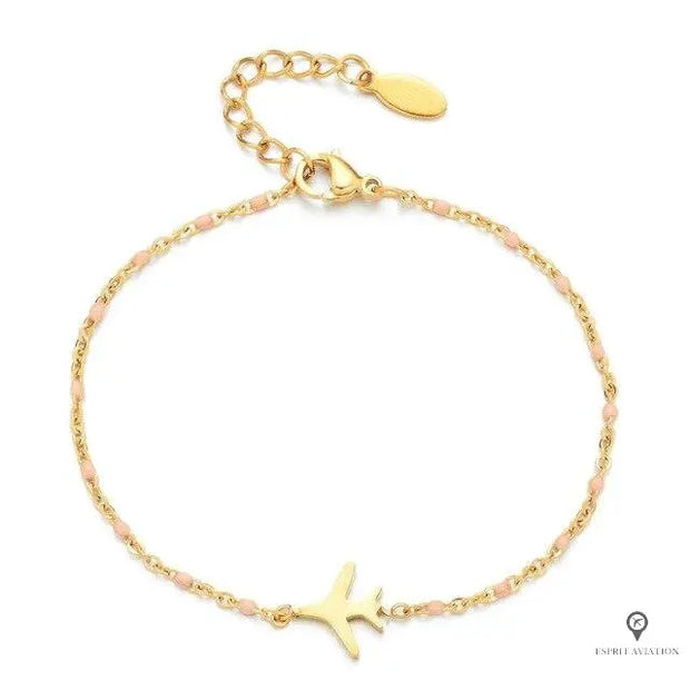 Bracelet Avion Femme Rose Esprit-Aviation 