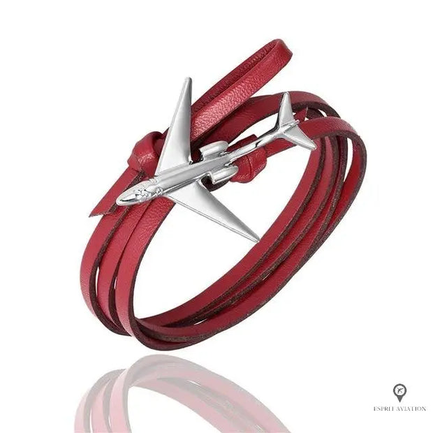 Bracelet Avion Homme Rouge Esprit-Aviation 
