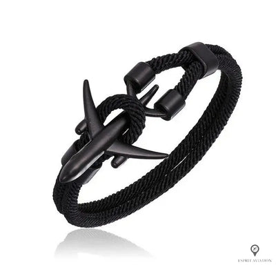 Bracelet Avion Noir Esprit-Aviation 