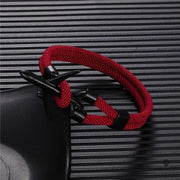 Bracelet Avion Noir et Rouge Foncé Esprit-Aviation 