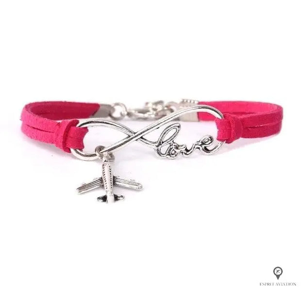 Bracelet Avion Rose Femme Esprit-Aviation 