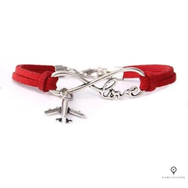 Bracelet Avion Rouge Amoureux Esprit-Aviation 