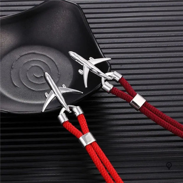 Bracelet Avion Rouge Foncé Esprit-Aviation 