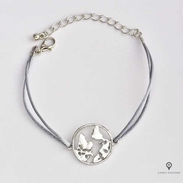 Bracelet Avion Terre Argenté Esprit-Aviation 