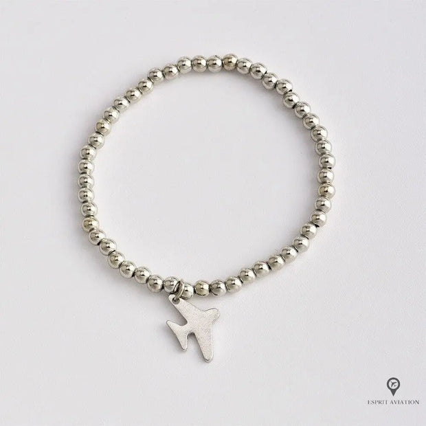 Bracelet Avion Terre Argenté Esprit-Aviation 