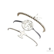 Bracelet Avion Terre Argenté Esprit-Aviation 