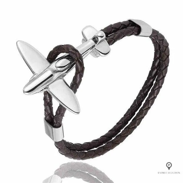 Bracelet Avion de Chasse Argent Rétro Esprit-Aviation 
