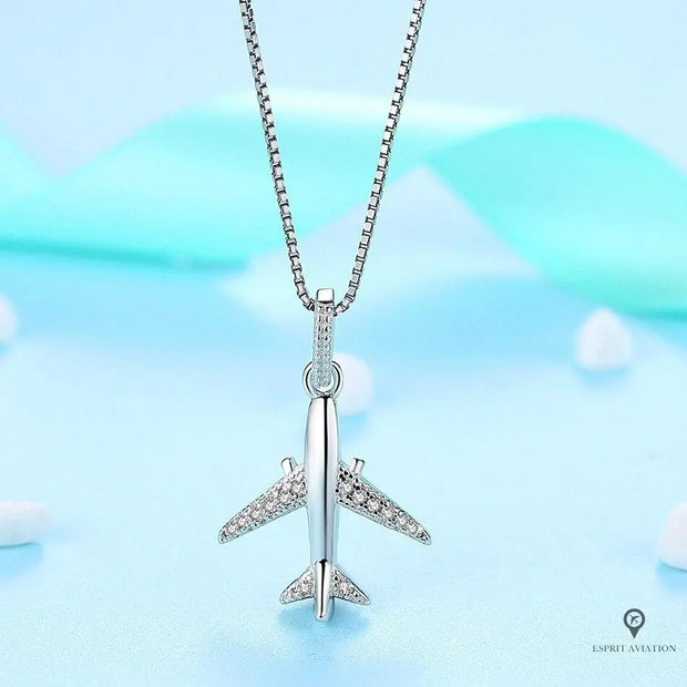 Collier Avion Argent Sterling Esprit-Aviation 