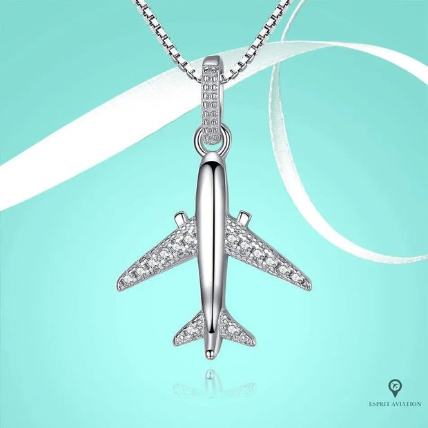 Collier Avion Argent Sterling Esprit-Aviation 