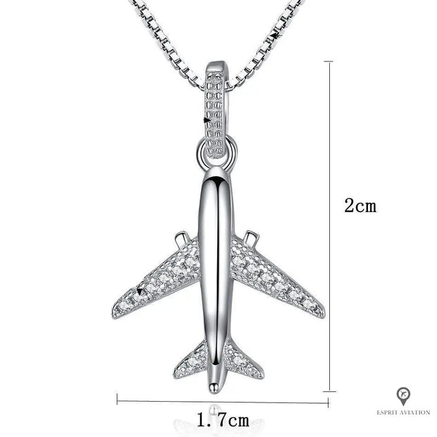 Collier Avion Argent Sterling Esprit-Aviation 