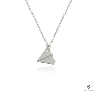 Collier Avion Papier Argent Esprit-Aviation 