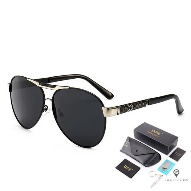 Lunette Aviateur Homme Solaire Noir | Esprit-Aviation