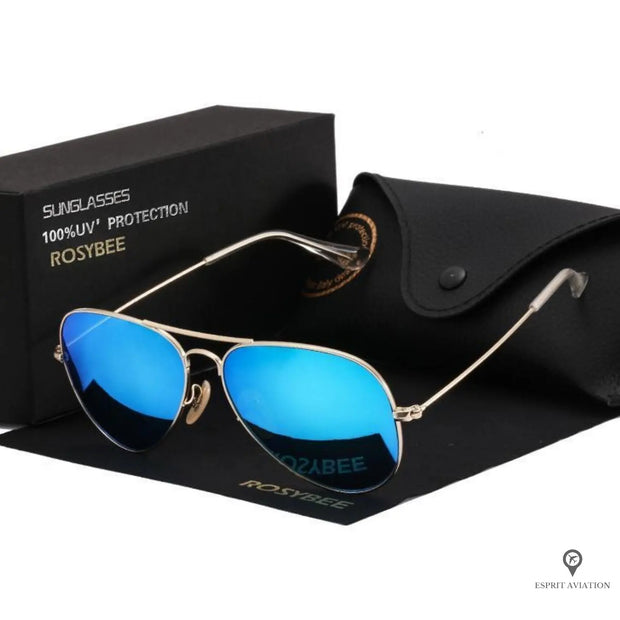 Lunette de Soleil Aviateur Homme Bleue | Esprit-Aviation