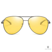 Lunettes Aviateur Homme Soleil Jaune Acier | Esprit-Aviation