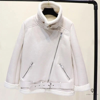 Manteau aviateur femme zippé blanc | Esprit-Aviation