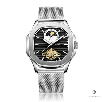 Montre Aviateur Automatique Acier Carré | Esprit-Aviation