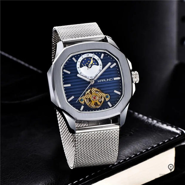 Montre Aviateur Automatique Acier Gris | Esprit-Aviation