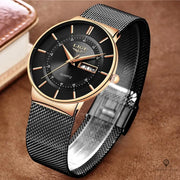 Montre Aviateur Bracelet Acier Noir | Esprit-Aviation