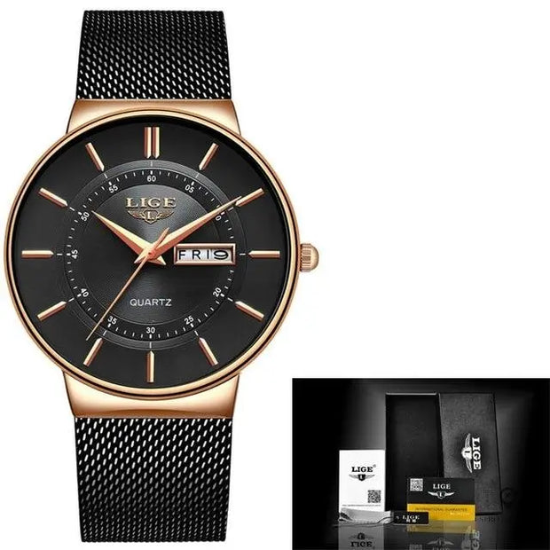 Montre Aviateur Bracelet Acier Noir | Esprit-Aviation