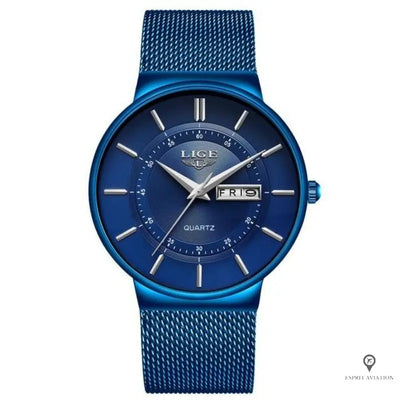 Montre Aviateur Bracelet Bleu | Esprit-Aviation