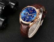 Montre Aviateur Bracelet Cuir Cadran Or | Esprit-Aviation