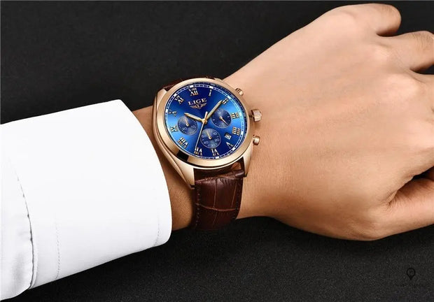 Montre Aviateur Bracelet Cuir Cadran Or | Esprit-Aviation